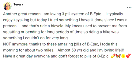 Teresa writes about 3 pill system of B-Epic
