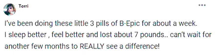 Terri writes about 3 pills of B-Epic