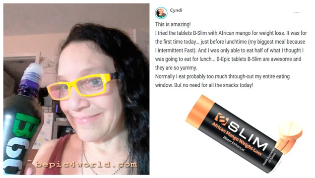 Cyndi review about using B-SLIM tablets by B-Epic