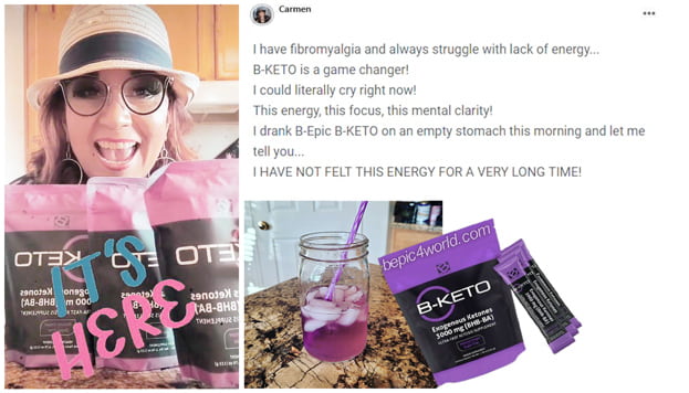 Carmen about B-KETO supplement by B-Epic
