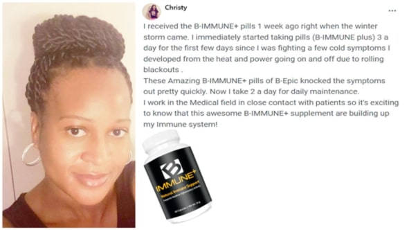Review of Christy about product B-IMMUNE+