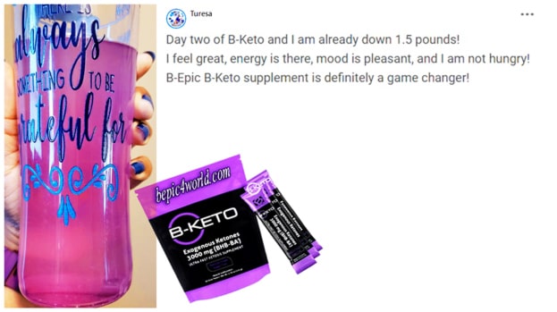Turesa about B-KETO supplement by B-Epic