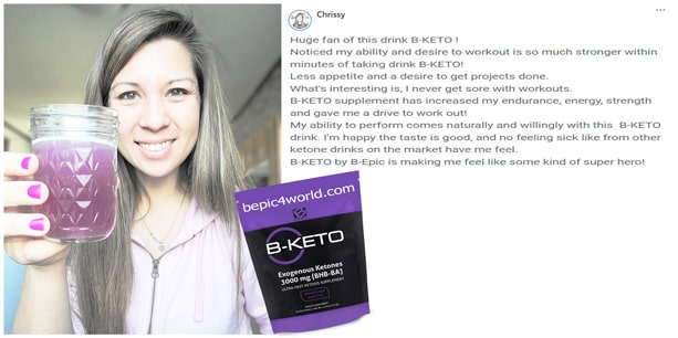 Chrissy about B-KETO supplement by B-Epic
