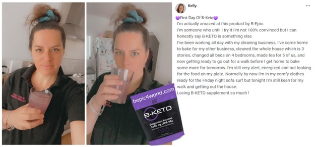 Kelly about B-KETO supplement by B-Epic