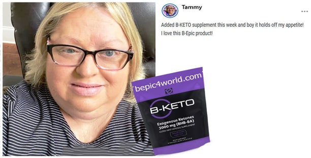 Tammy about B-KETO supplement by B-Epic