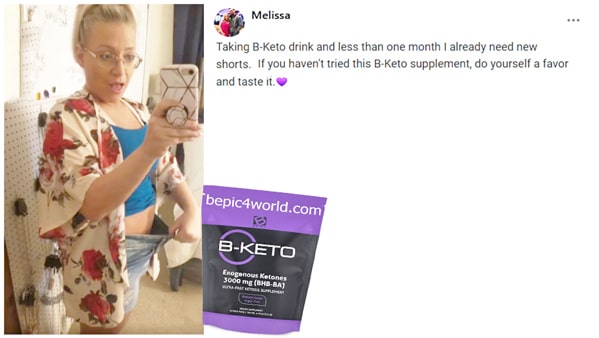 Melissa about B-KETO supplement by B-Epic