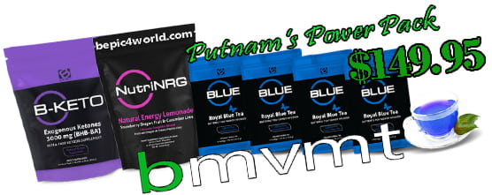 Customer Price Ultimate Pack BMvmt Putnam's Power Pack includes B-Keto & NutriNRG & Royal Blue Tea