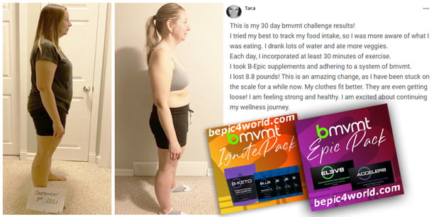 Feedback of Tara about the benefits of BEpic supplements of bmvmt system