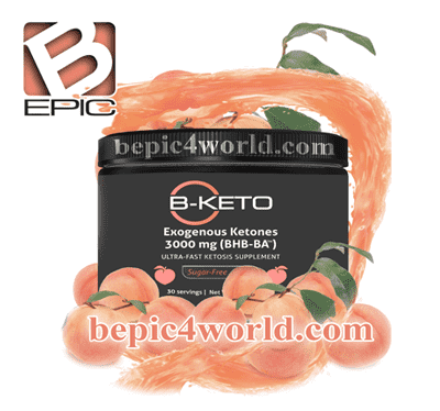 B-Keto supplement with a peach flavour by B-Epic
